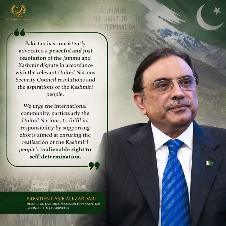 Pakistan urges UN to act on Kashmir self-determination